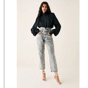 Zara PREMIUM 80’S STRAIGHT JEANS IN ACID BLACK